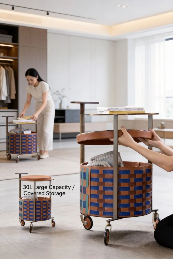Woven Stainless Steel Double Layer Trolley Coffee Table Detachable Side Table With Storage Basket
Woven Stainless Steel Double Layer Trolley Coffee Table Detachable Side Table With Storage Basket