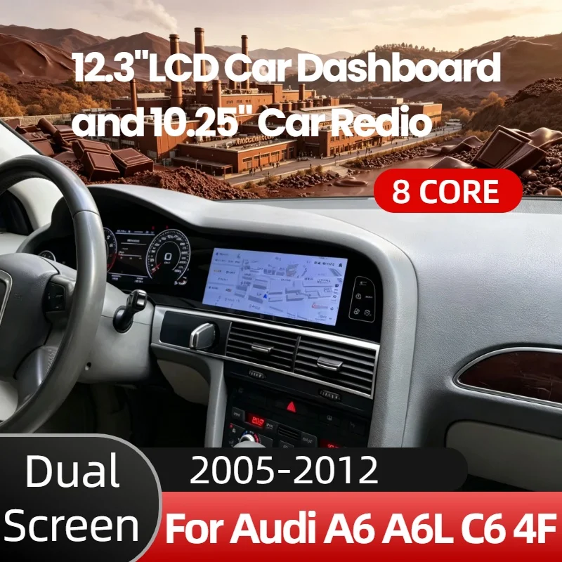 CarPlay Android Auto Dual Screen Car Radio Dashboard For Audi A6 A6L C6 4F 2005 2006-2012 LCD Digital Instrument Multimedia Head
CarPlay Android Auto Dual Screen Car Radio Dashboard For Audi A6 A6L C6 4F 2005 2006-2012 LCD Digital Instrument Multimedia Head