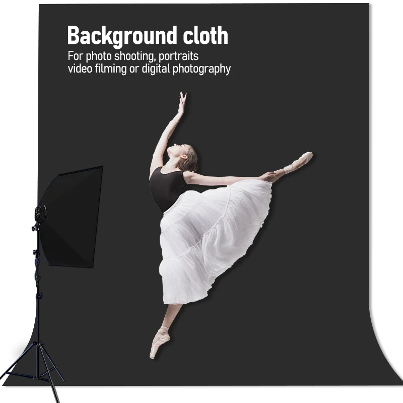 Pure black background fabric, soft and durable fabric, suitable for video recording, shooting, and photo backgrounds
Pure black background fabric, soft and durable fabric, suitable for video recording, shooting, and photo backgrounds
