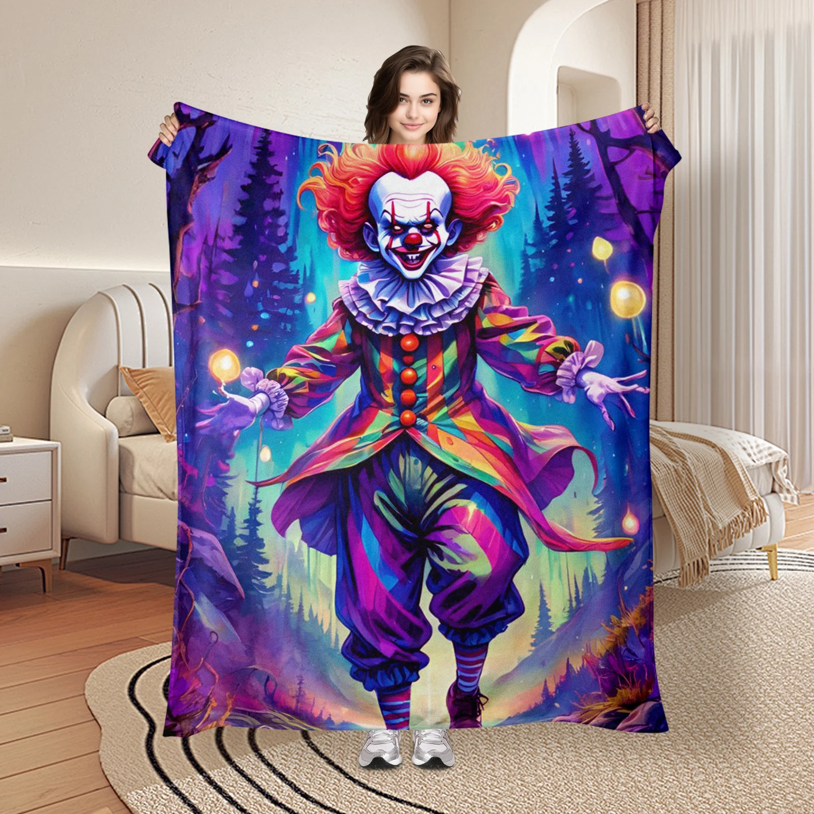 Whimsical Purple Clown In Forest Outfit Design Fun Blanket For Unique And Playful Home Decor Style
Whimsical Purple Clown In Forest Outfit Design Fun Blanket For Unique And Playful Home Decor Style