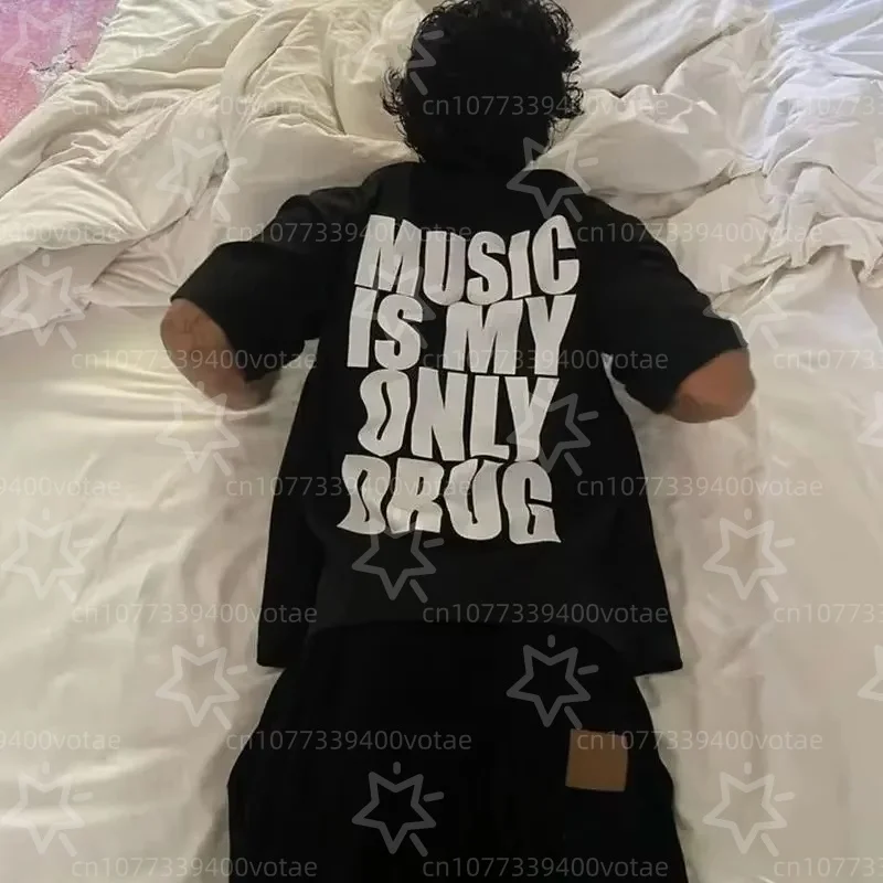 Plus Size Music Is My Only Drug Fun Meme Graphic Printed T-shirts Summer Men Women New Tees Streetwear Harajuku Pullover Tops
Plus Size Music Is My Only Drug Fun Meme Graphic Printed T-shirts Summer Men Women New Tees Streetwear Harajuku Pullover Tops