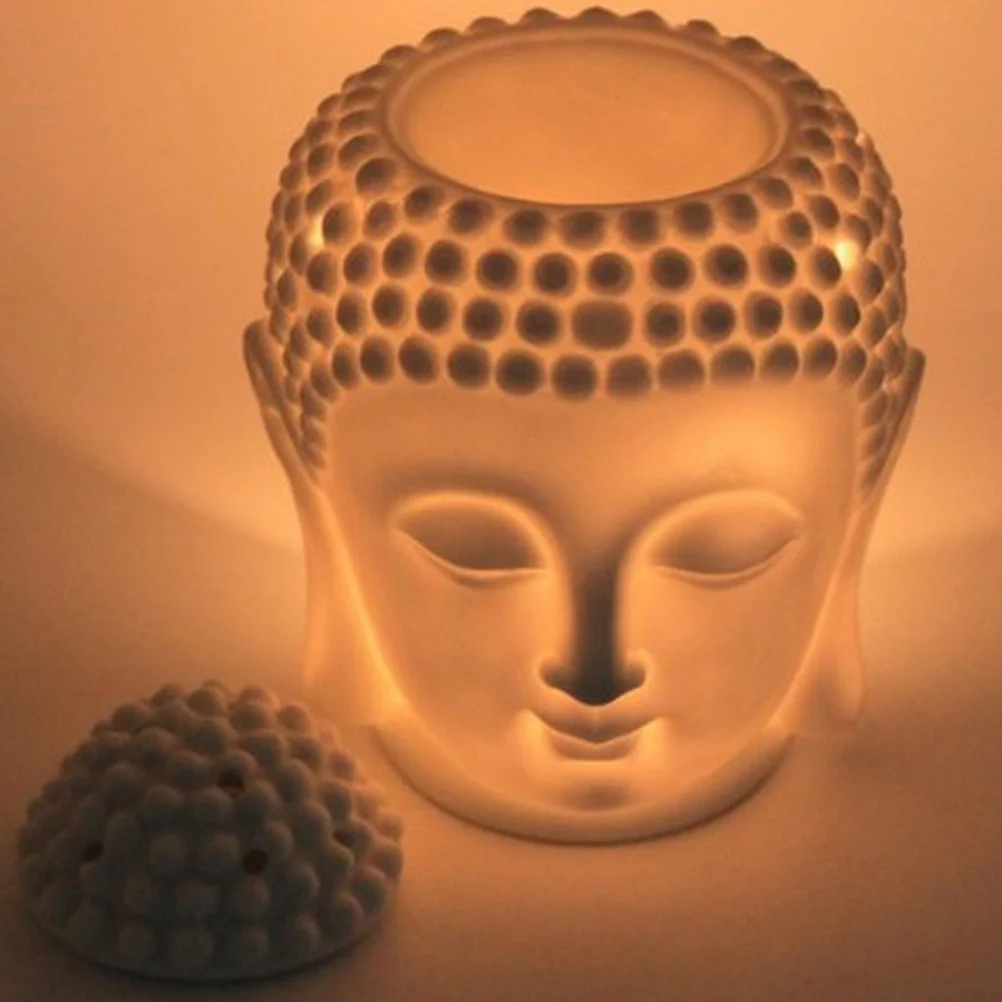 Buddha Head Ceramic Essential Oil Burner White Size 10x14cm Aromatherapy Aroma Lamp Living Room Bedroom Decor
Buddha Head Ceramic Essential Oil Burner White Size 10x14cm Aromatherapy Aroma Lamp Living Room Bedroom Decor