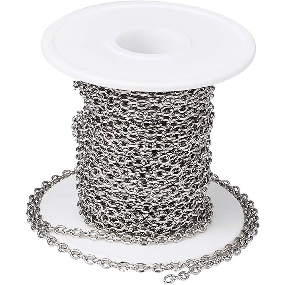 164 Feet/50M Soldered 304 Stainless Steel Curb Chains 3x4x0.8mm Stainless Steel Color Plated for Jewelry Making
164 Feet/50M Soldered 304 Stainless Steel Curb Chains 3x4x0.8mm Stainless Steel Color Plated for Jewelry Making