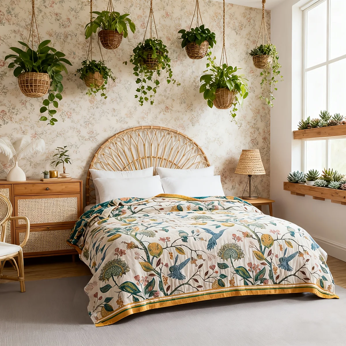 Boho Throw Blanket, 100% Cotton Soft Luxury Throw Rustic Quilt, Floral Printed Farmhouse Decor Bed Summer Blankets, All Season R
Boho Throw Blanket, 100% Cotton Soft Luxury Throw Rustic Quilt, Floral Printed Farmhouse Decor Bed Summer Blankets, All Season R