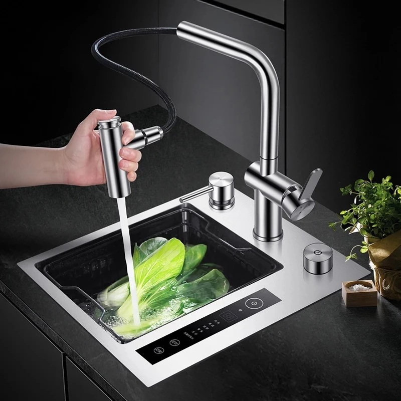 Intelligent 2in1 Kitchen Sink 304 Stainless Steel Vegetable Sink Ultrasonic Sink Dishwasher Fruit and Vegetable Washing Machine
Intelligent 2in1 Kitchen Sink 304 Stainless Steel Vegetable Sink Ultrasonic Sink Dishwasher Fruit and Vegetable Washing Machine