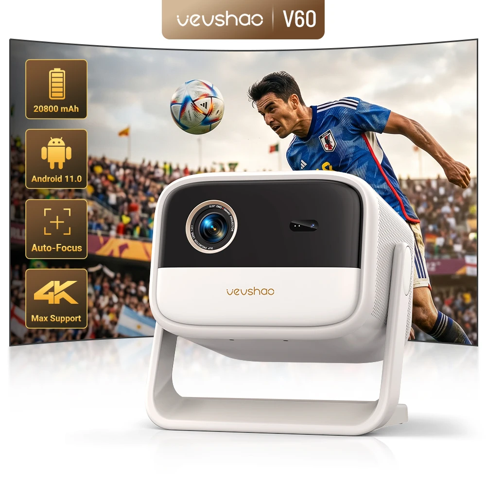 VEVSHAO V60 700ANSI DLP Projector Android 11.0 TOF Focus MEMC 20800mAh Battery Dual-band WiFi Bluetooth 5.1 Home Theater
VEVSHAO V60 700ANSI DLP Projector Android 11.0 TOF Focus MEMC 20800mAh Battery Dual-band WiFi Bluetooth 5.1 Home Theater