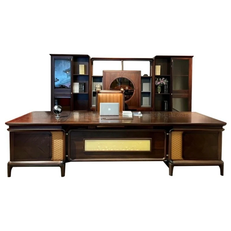 Modern light luxury solid wood desk, president manager boss office desk, bookcase sofa full set
Modern light luxury solid wood desk, president manager boss office desk, bookcase sofa full set