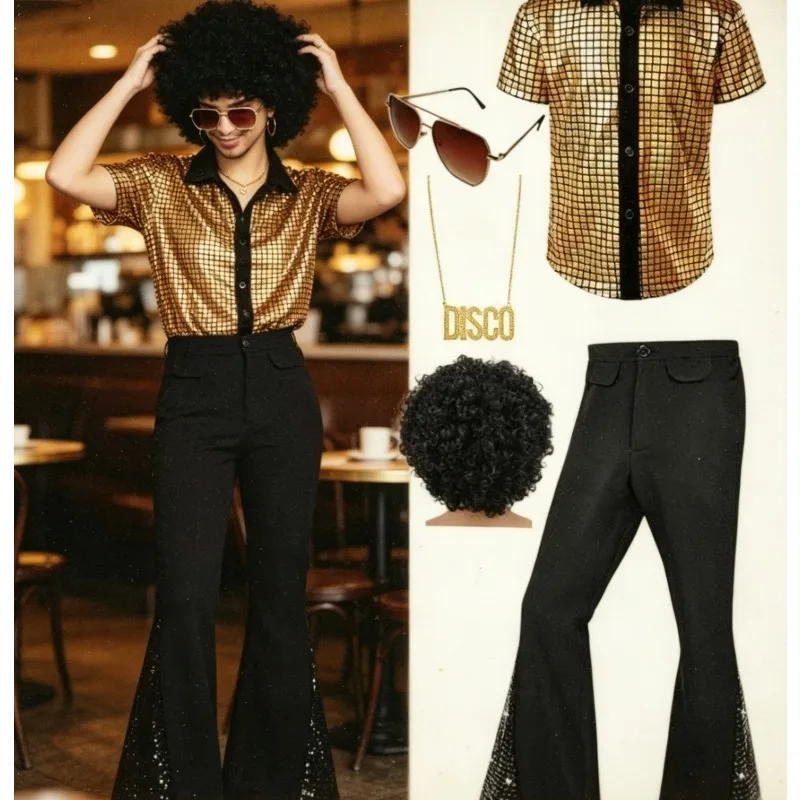 New 2026 Men's 70s Retro Shiny Suit Classic Casual Disco Attire for Christmas Stage Performance
New 2026 Men's 70s Retro Shiny Suit Classic Casual Disco Attire for Christmas Stage Performance