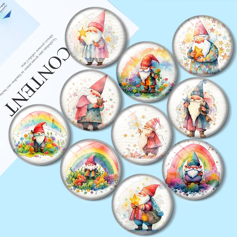 Rainbow Gnome 12/18/20/25mm glass cabochon bracelet pendant rings for jewelry demo earrings back Making findings
Rainbow Gnome 12/18/20/25mm glass cabochon bracelet pendant rings for jewelry demo earrings back Making findings