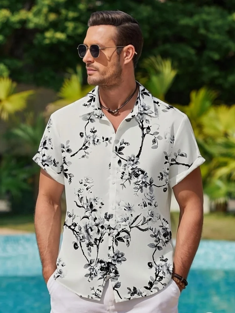 Men's Floral White Beach Hawaiian Shirt Y2K Vintage Single Breast Lapel Collar Tops Casual Loose Commuting Office Man Clothing
Men's Floral White Beach Hawaiian Shirt Y2K Vintage Single Breast Lapel Collar Tops Casual Loose Commuting Office Man Clothing