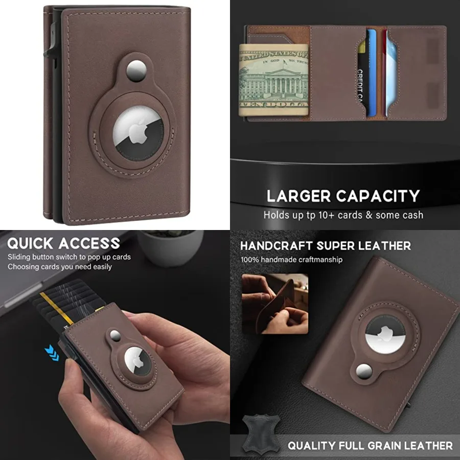 AirTag Wallet Genuine Leather Air Tag Wallet RFID Technology Credit Card Holder with Minimalist Wallet for Men for Apple AirTag
AirTag Wallet Genuine Leather Air Tag Wallet RFID Technology Credit Card Holder with Minimalist Wallet for Men for Apple AirTag