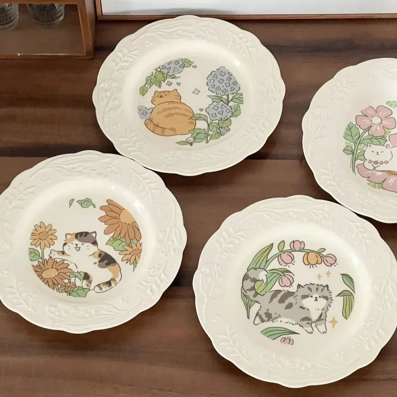 Japanese Cute Cartoon Cat Plate Ceramic Relief Plate Dessert Cake Noodle Plate Home Vegetable Tray Home Kitchen Utensils
Japanese Cute Cartoon Cat Plate Ceramic Relief Plate Dessert Cake Noodle Plate Home Vegetable Tray Home Kitchen Utensils
