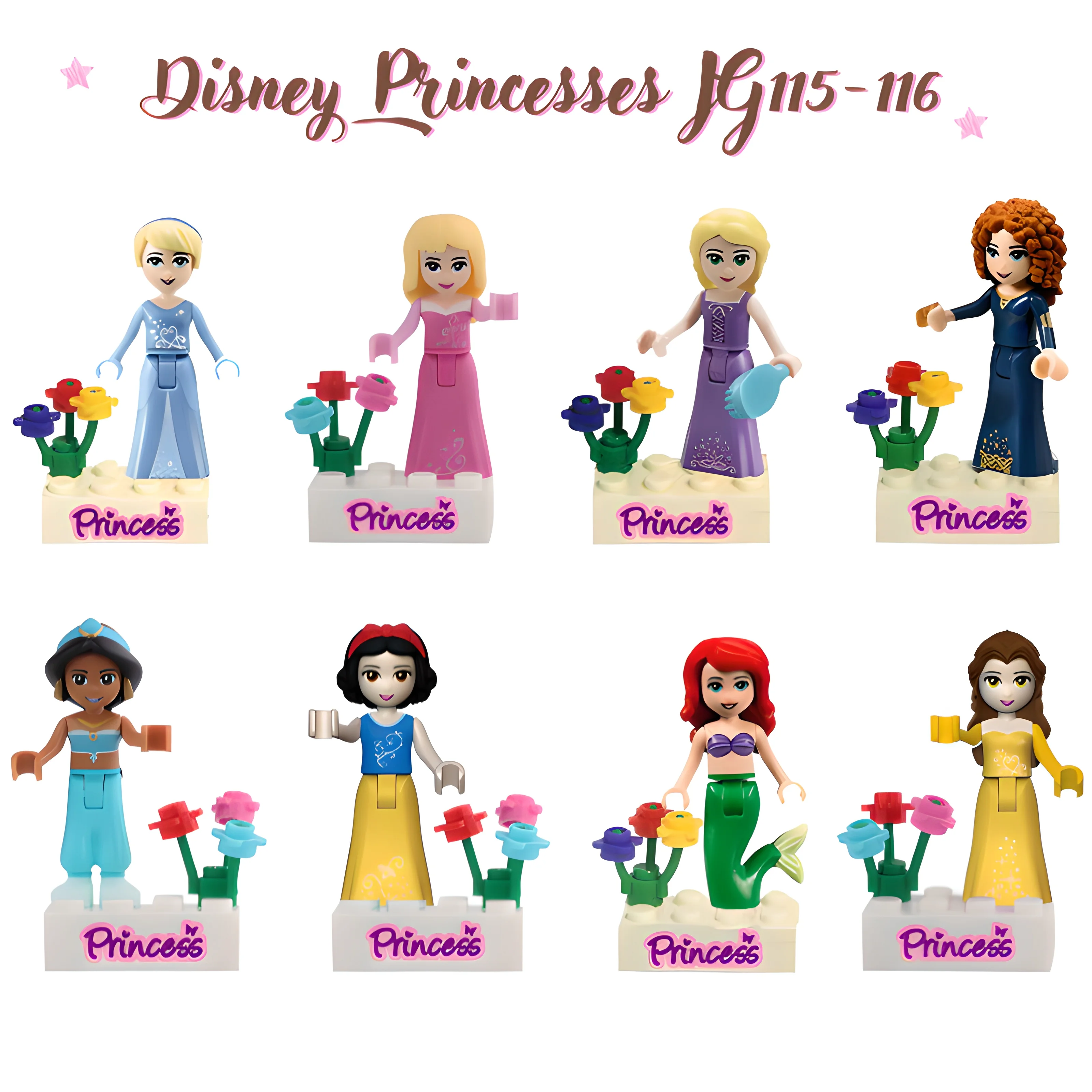 Disney Princess JG115-116 Snow White Mermaid Cinderella Small Particle Assemble Minifigure Building Blocks
Disney Princess JG115-116 Snow White Mermaid Cinderella Small Particle Assemble Minifigure Building Blocks