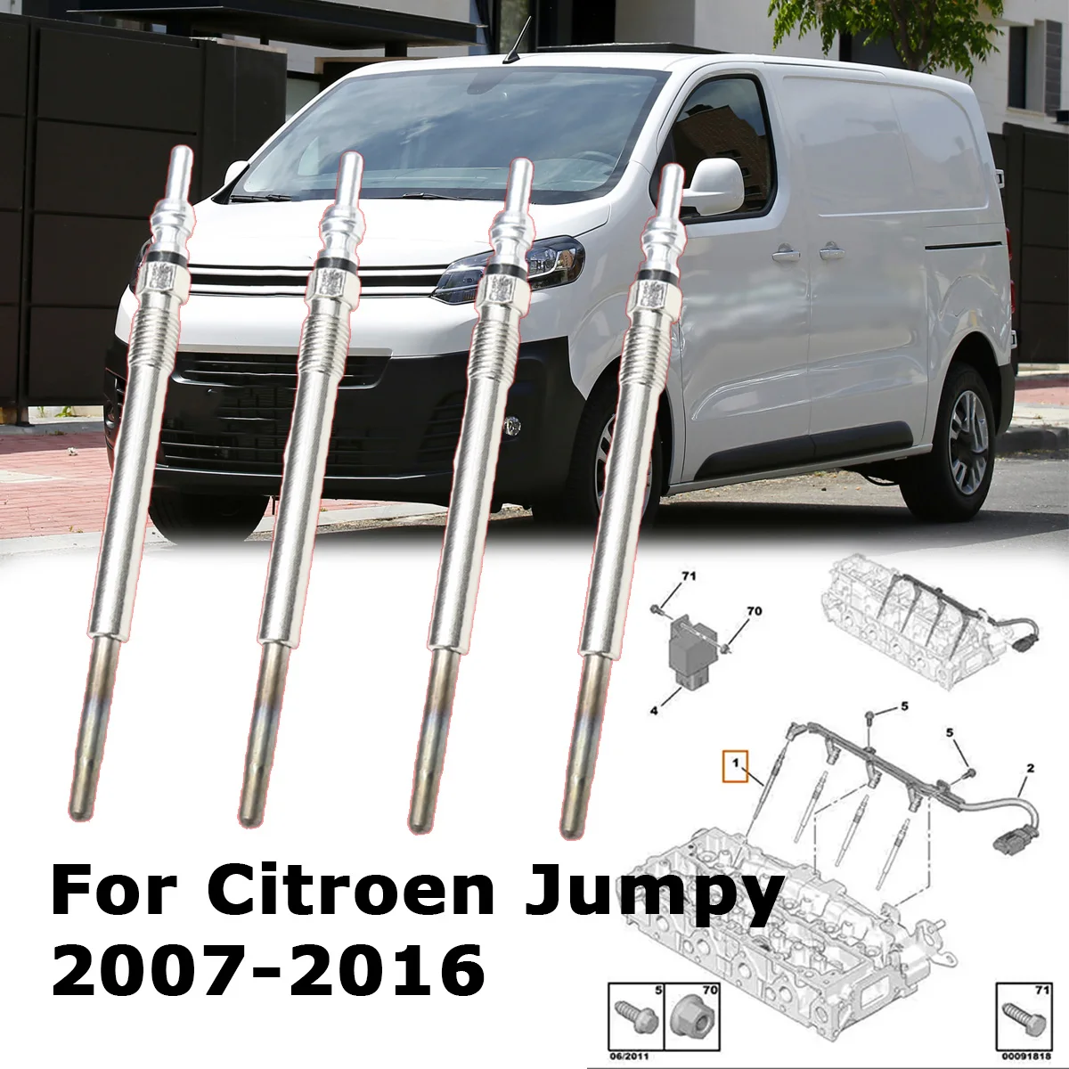 5V Diesel Heater Nickel Plating Glow Plugs For 1682276 1703269 1824690 9683195280 For Citroen Jumpy 2007-2016 1.6 HDi 2.0 HDi
5V Diesel Heater Nickel Plating Glow Plugs For 1682276 1703269 1824690 9683195280 For Citroen Jumpy 2007-2016 1.6 HDi 2.0 HDi