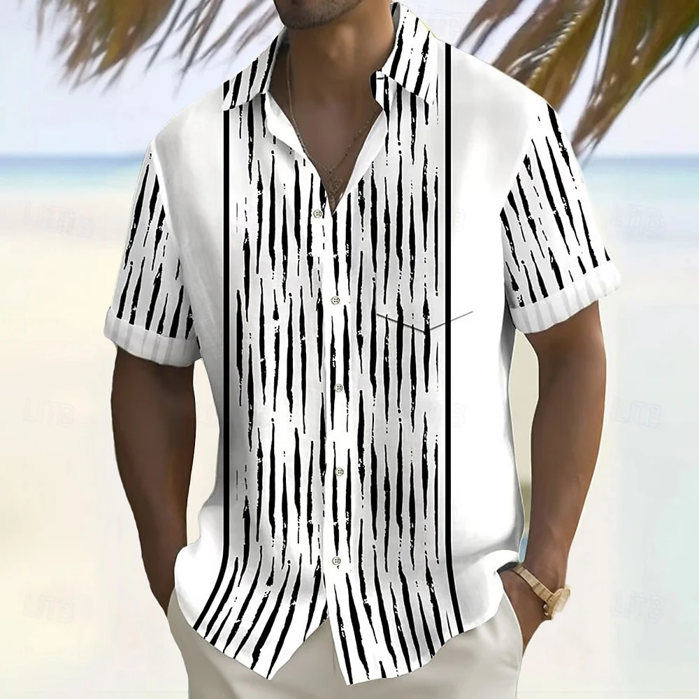 Summer Men's Shirts 3D Casual Plaid Stripe Pattern Hawaiian Button Short Sleeve Shirt Men Clothes Loose Men's Shirts Male Shirts
Summer Men's Shirts 3D Casual Plaid Stripe Pattern Hawaiian Button Short Sleeve Shirt Men Clothes Loose Men's Shirts Male Shirts