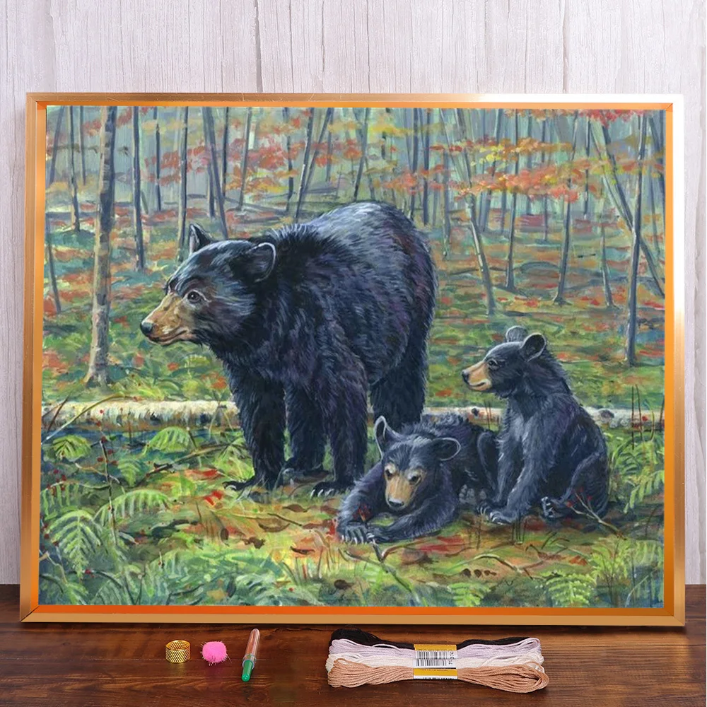Animal Black Bear Printed 11CT Cross Stitch Embroidery Full Kit Sewing Painting Needlework Knitting Sales For Adults Needle
Animal Black Bear Printed 11CT Cross Stitch Embroidery Full Kit Sewing Painting Needlework Knitting Sales For Adults Needle