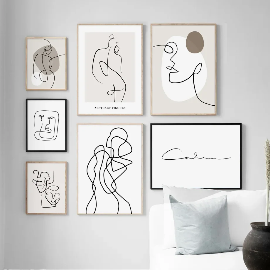 Nordic Abstract Line Drawing Wall Art Canvas - Body Face Quotes Decorative Living Room Poster Print
Nordic Abstract Line Drawing Wall Art Canvas - Body Face Quotes Decorative Living Room Poster Print