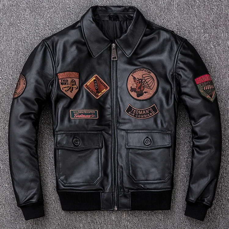 Plus Size 5XL Men's Biker G1 Air Force Pilot Jacket Genuine Leather Sheepskin Thicken Warm Vintage Classic Coat 40 S65067b6a4d0342e7bf816063cb30ebcfg