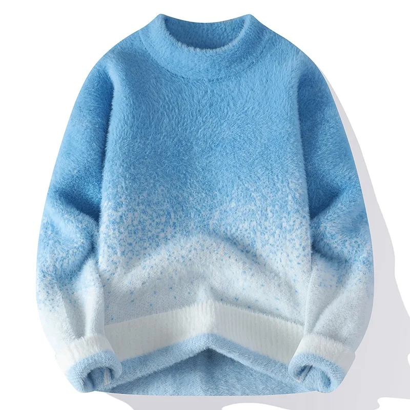 Imitation Mink Sweater for Men's Gradient Knitted Sweater for Couples Round Neck Thickened Warm Casual Pullover
Imitation Mink Sweater for Men's Gradient Knitted Sweater for Couples Round Neck Thickened Warm Casual Pullover