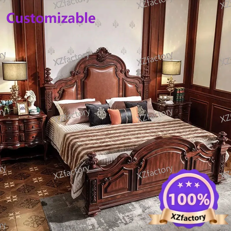 Factory Direct 2026 Top RatedAmerican solid wood bed rural retro master bedroom 1.8/2 meters bed walnut color European carved do
Factory Direct 2026 Top RatedAmerican solid wood bed rural retro master bedroom 1.8/2 meters bed walnut color European carved do