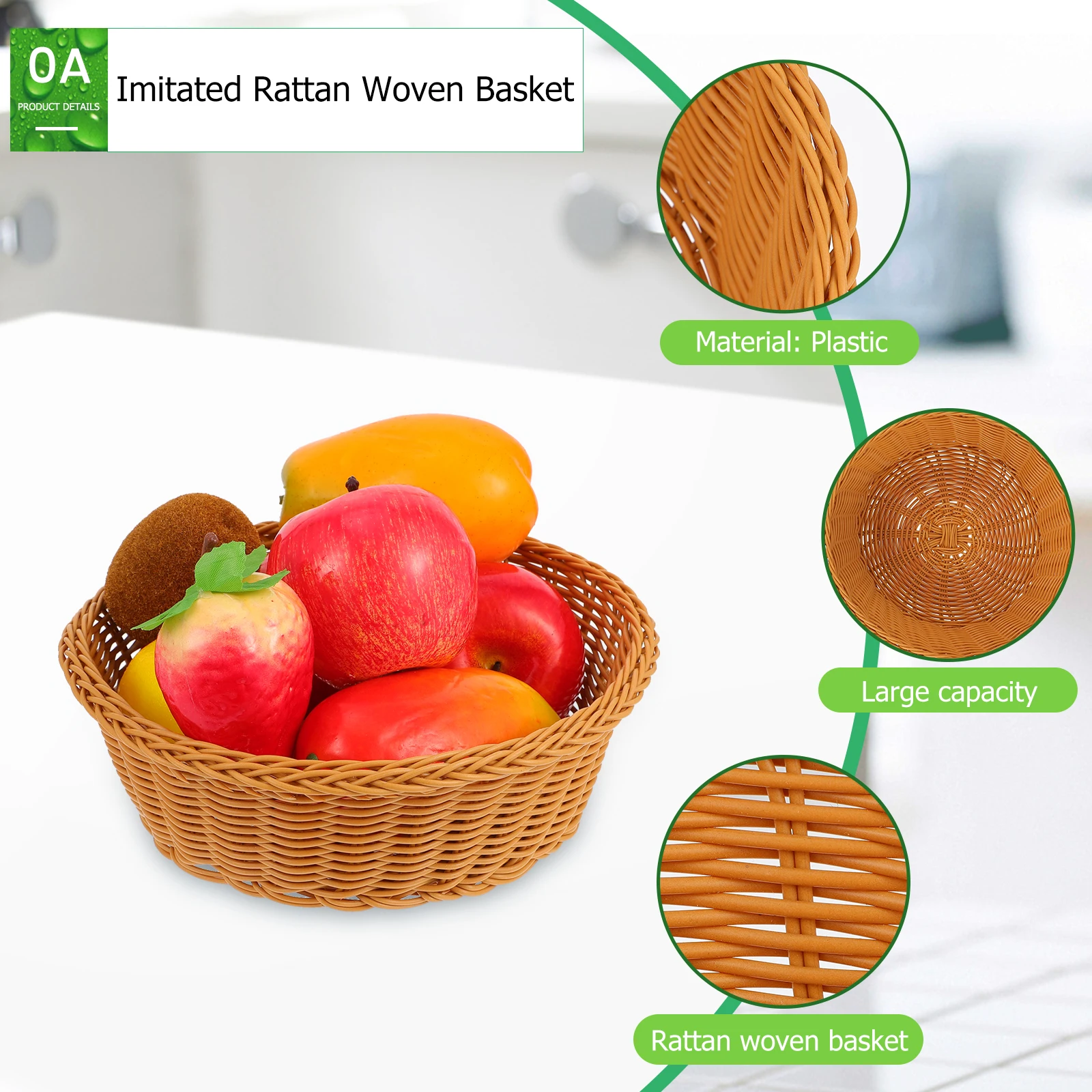 1pc Plastic Woven Fruit Basket Design Bright Bakery Storage Container Picnic Office Mall Decorative Practical
1pc Plastic Woven Fruit Basket Design Bright Bakery Storage Container Picnic Office Mall Decorative Practical