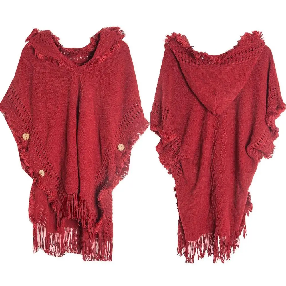 Luxury Elegant Bohemian Hooded Knitted Shawl Winter Warm Button Wraps Scarf Coat Ladies Tassel Cape
Luxury Elegant Bohemian Hooded Knitted Shawl Winter Warm Button Wraps Scarf Coat Ladies Tassel Cape