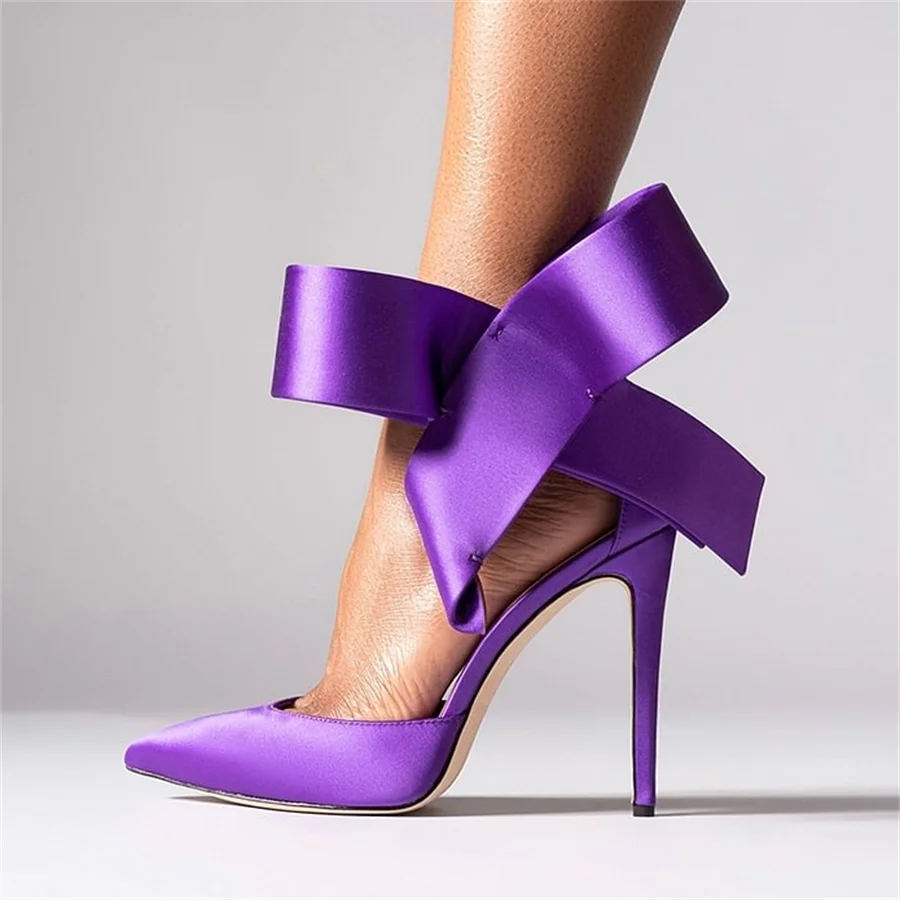 Hot pink & Purple Patent Leather Ankle Strap Stiletto Heels Pointed Toe Bow Pumps
Hot pink & Purple Patent Leather Ankle Strap Stiletto Heels Pointed Toe Bow Pumps