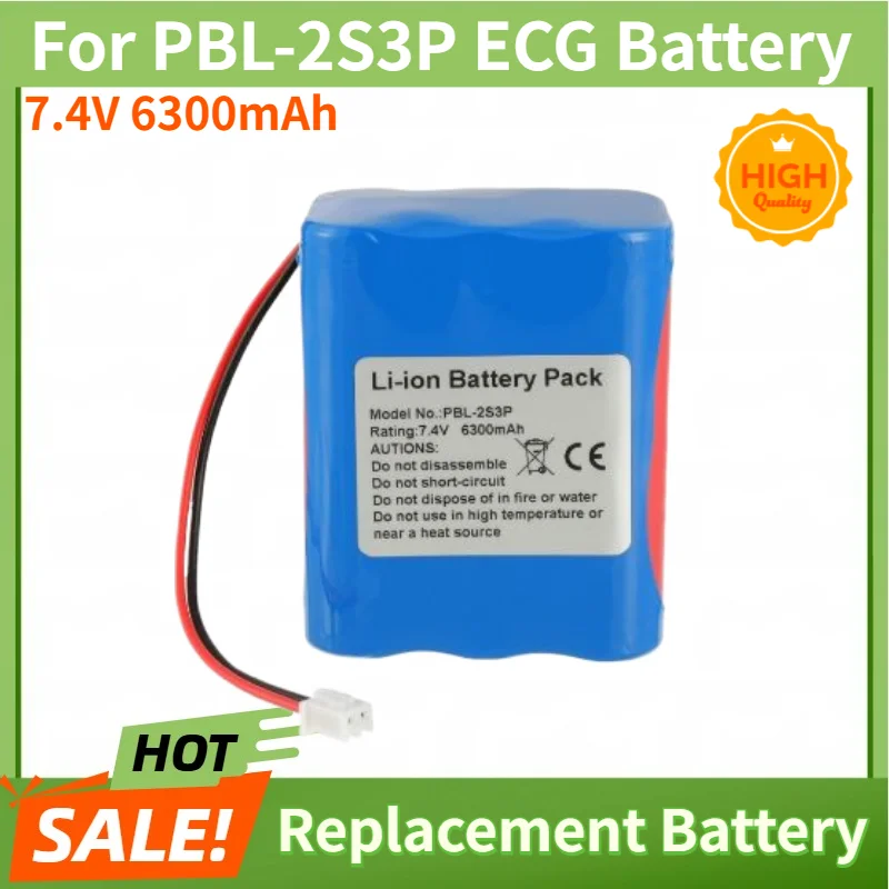High Quality Battery 7.4V 6300mAh for PBL-2S3P ECG Replacement Battery
High Quality Battery 7.4V 6300mAh for PBL-2S3P ECG Replacement Battery