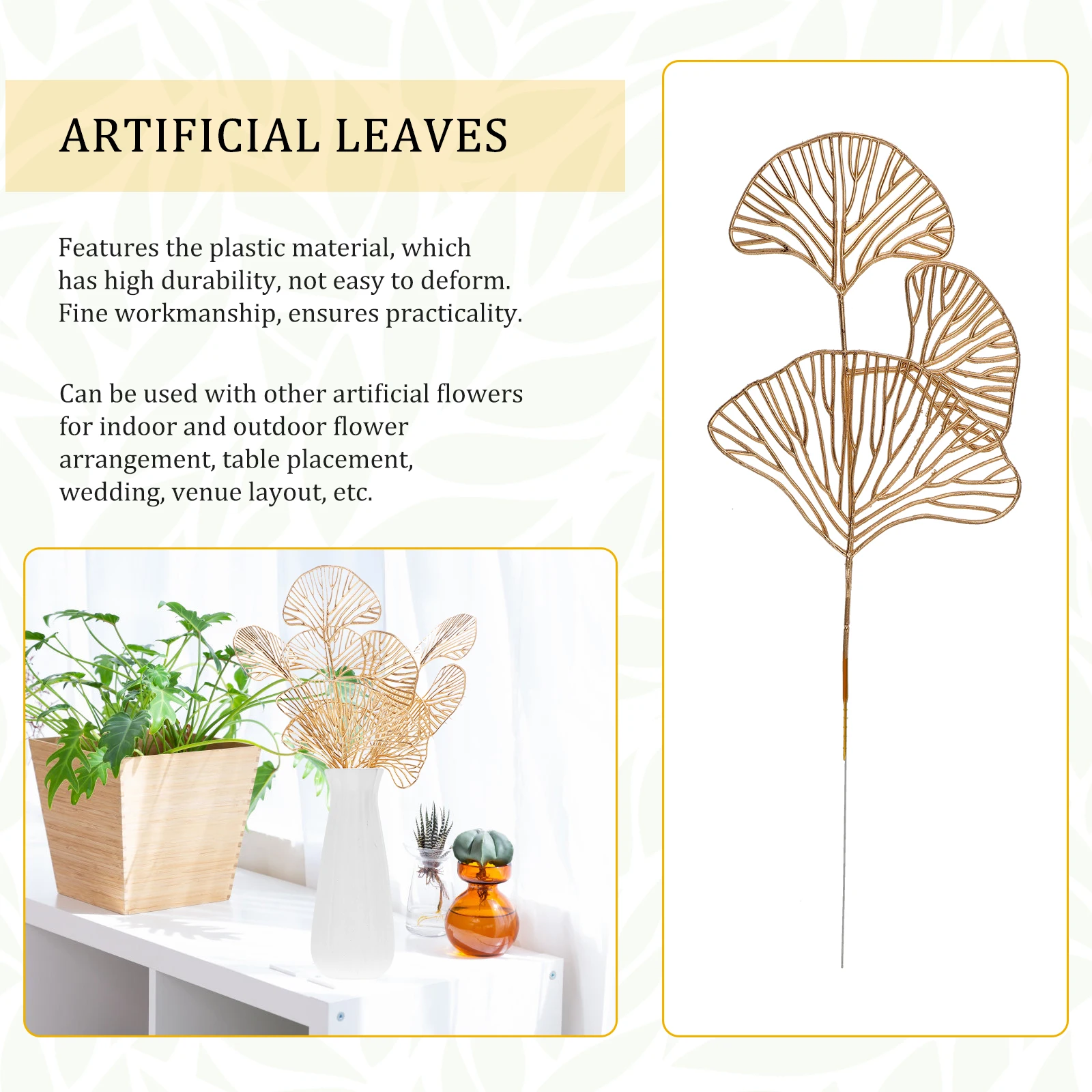 4pcs Simulated Leaves Artificial Ginkgo Leaf Party Decorations Table Wedding Event Home Outdoor Use Gold Leaf Fake
4pcs Simulated Leaves Artificial Ginkgo Leaf Party Decorations Table Wedding Event Home Outdoor Use Gold Leaf Fake