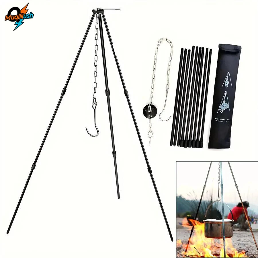 MuqiNush Large Bonfire Tripod, Outdoor Portable Camping Picnic Campfire Cooking Pot Hanging Chain Triangle Support Stand Rack
MuqiNush Large Bonfire Tripod, Outdoor Portable Camping Picnic Campfire Cooking Pot Hanging Chain Triangle Support Stand Rack