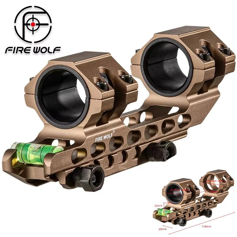 FIRE WOLF Soporte de mira telescópica One Piece Tan con nivel de burbuja y nivel de burbuja de 25.4mm/30mm para riel Picatinny
FIRE WOLF Soporte de mira telescópica One Piece Tan con nivel de burbuja y nivel de burbuja de 25.4mm/30mm para riel Picatinny