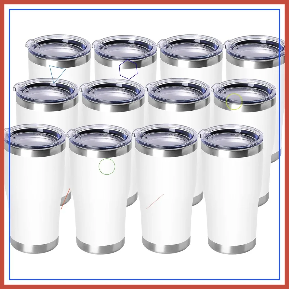 20oz Stainless Steel Tumbler with Lid, Double Wall Vacuum Insulated Coffee Travel Mug, Powder Coated White - 12 Pack
20oz Stainless Steel Tumbler with Lid, Double Wall Vacuum Insulated Coffee Travel Mug, Powder Coated White - 12 Pack
