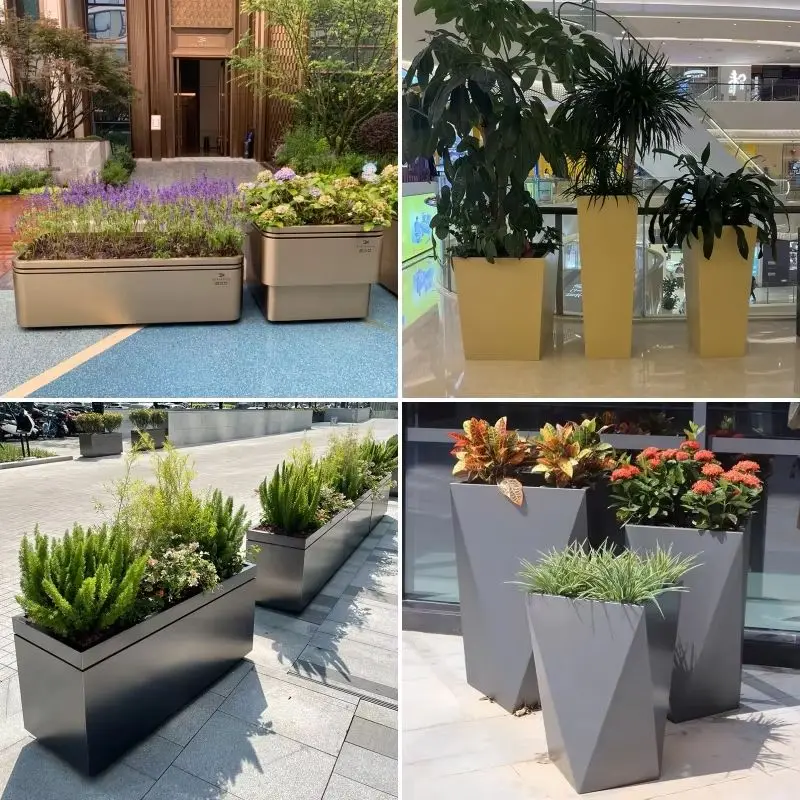 Stainless Steel round Flower Box Combination Outdoor Commercial Metal Slot Garden Container for Potted Plants Street Bed
Stainless Steel round Flower Box Combination Outdoor Commercial Metal Slot Garden Container for Potted Plants Street Bed