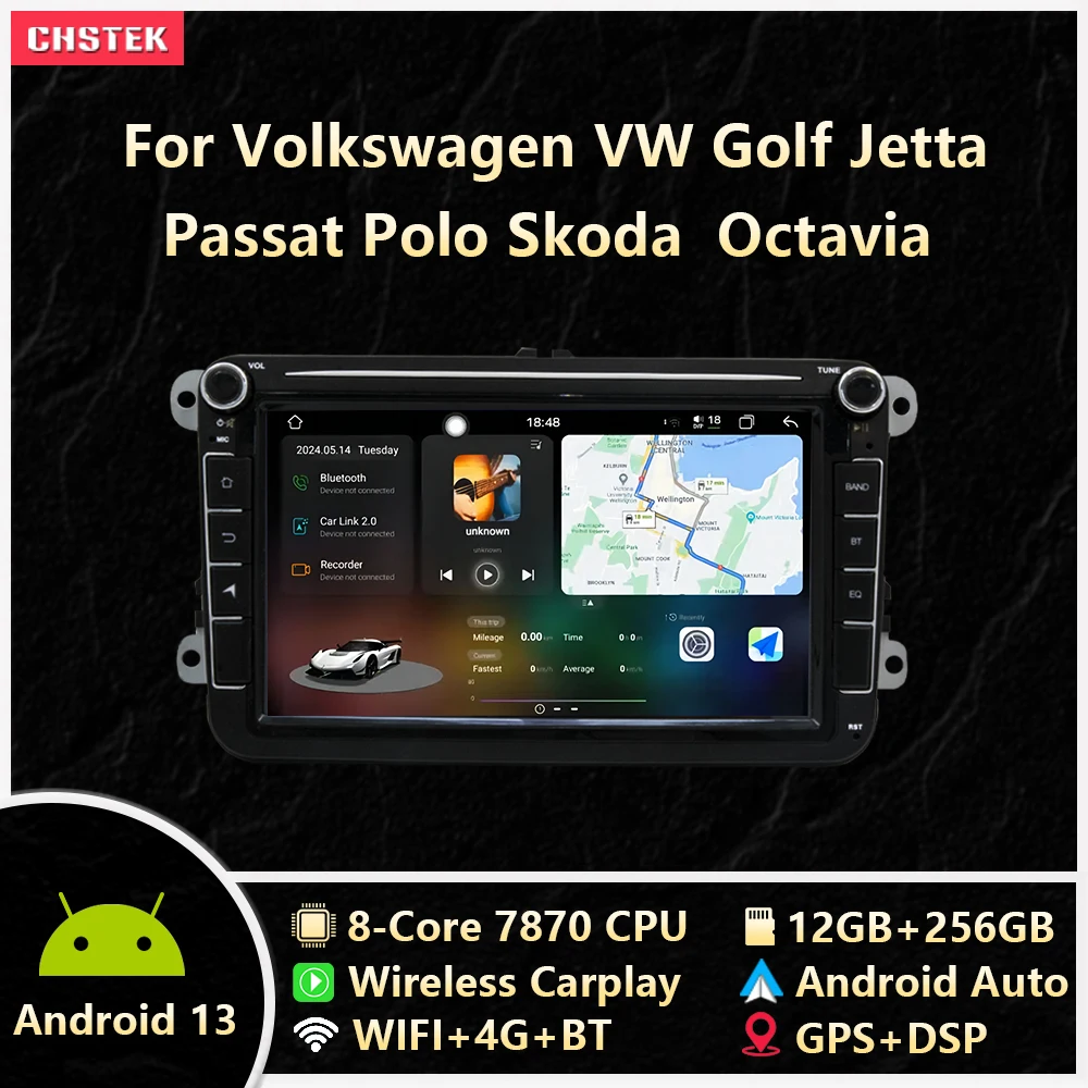 CHSTEK Car Radio 7870 12G+256G Android 13 Carplay For Volkswagen VW Golf Jetta Passat Polo Skoda Octavia Seat Navigation WIFI 4G
CHSTEK Car Radio 7870 12G+256G Android 13 Carplay For Volkswagen VW Golf Jetta Passat Polo Skoda Octavia Seat Navigation WIFI 4G