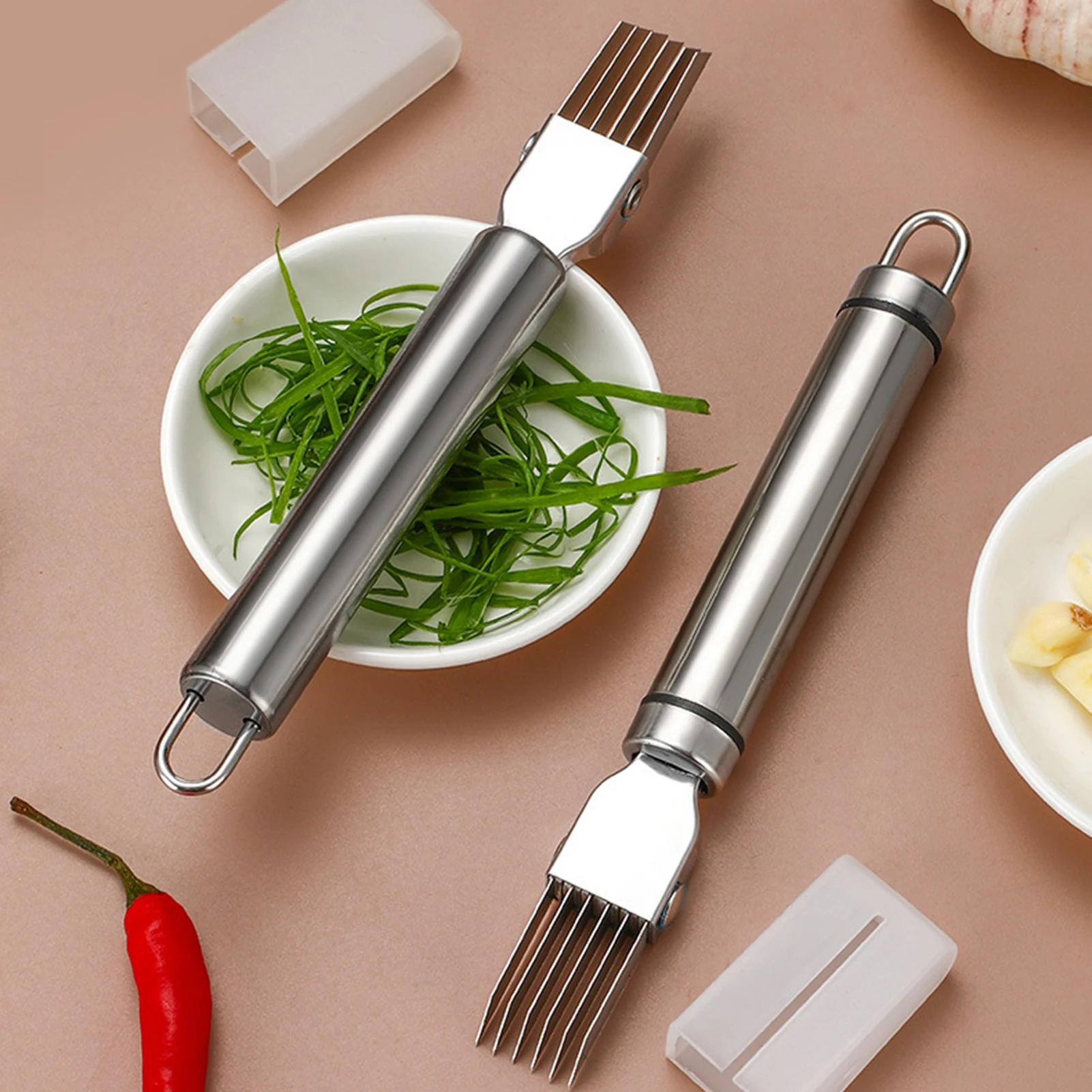 Multi-functional Onion Grater For Cooking Sharpen Stainless Shredded Green Onion Cut Slicers For Cucumber
Multi-functional Onion Grater For Cooking Sharpen Stainless Shredded Green Onion Cut Slicers For Cucumber