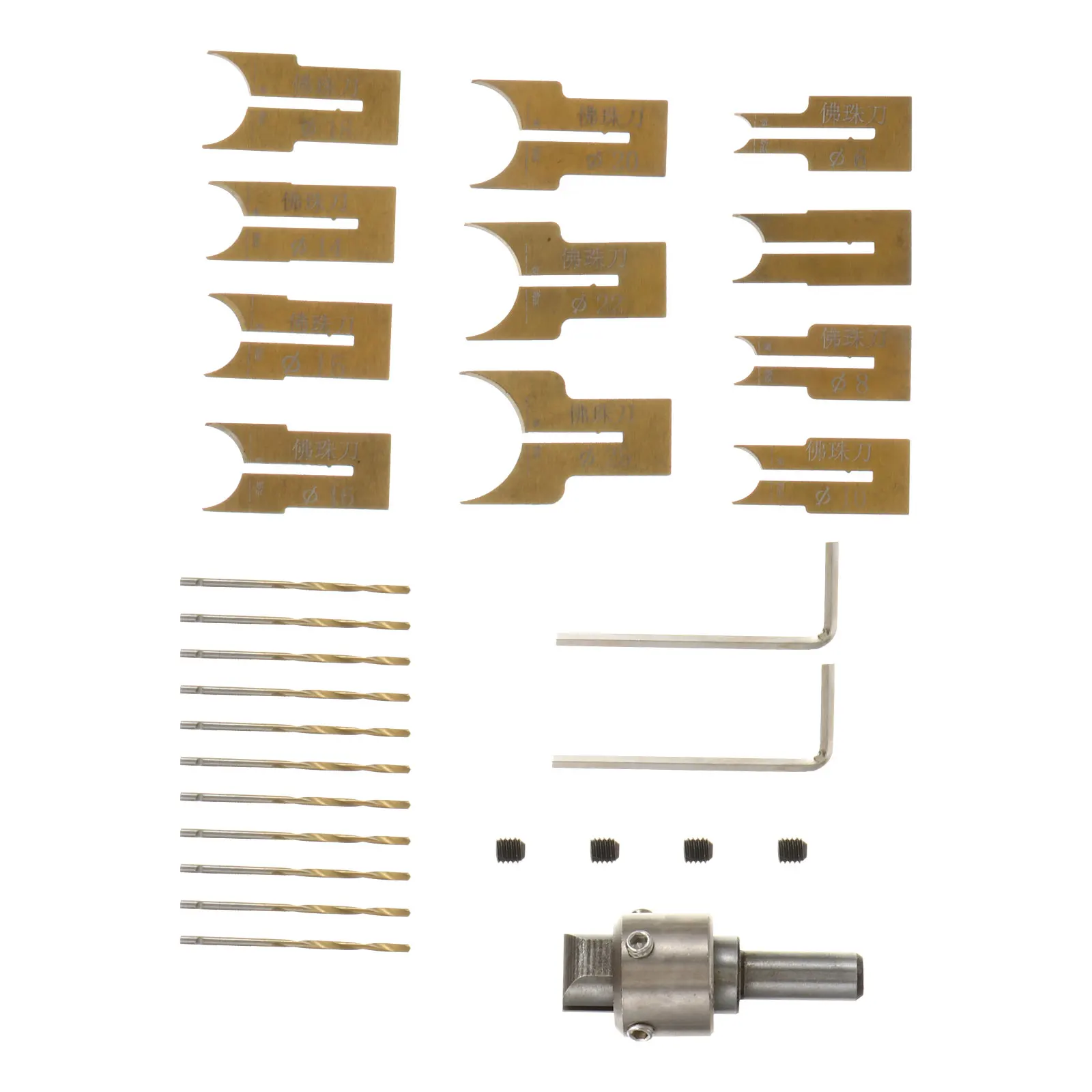 24 Pcs Buddha Beads Drill Bit Tools Woodworking Ring Maker Kit Steel Jewelry Bead Knife Set Wood Drill Tool Bracelet Necklace
24 Pcs Buddha Beads Drill Bit Tools Woodworking Ring Maker Kit Steel Jewelry Bead Knife Set Wood Drill Tool Bracelet Necklace