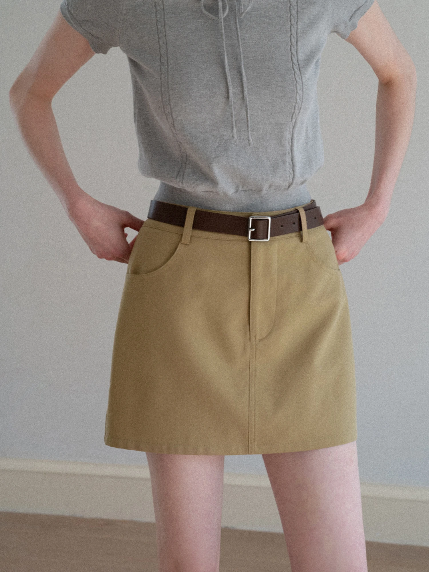 High Waist A-Line Khaki Skirt Women's Summer Simple Elegance Cross Covering Casual Wrap around Short Skirt
High Waist A-Line Khaki Skirt Women's Summer Simple Elegance Cross Covering Casual Wrap around Short Skirt
