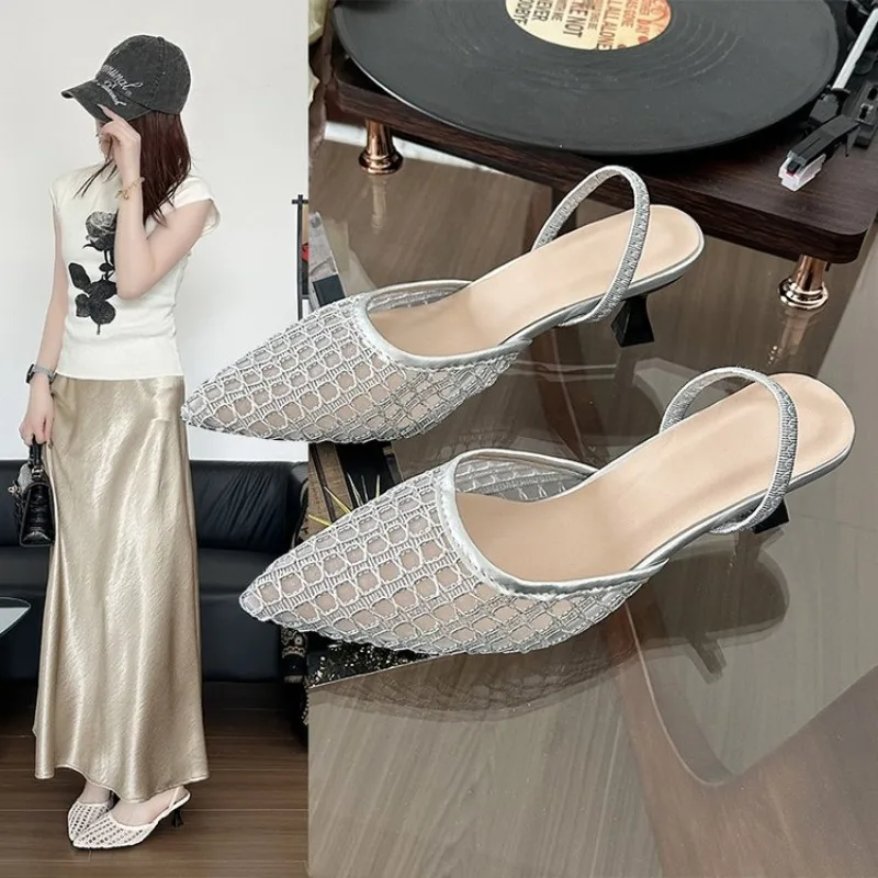 Summer Elegant Mesh Flowers Designer Heeled Sandals Women Sexy Slingback Pumps Embroidered Thin High Heels Dress Shoes Size 43
Summer Elegant Mesh Flowers Designer Heeled Sandals Women Sexy Slingback Pumps Embroidered Thin High Heels Dress Shoes Size 43