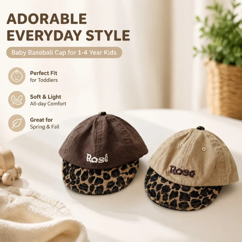 2026 New Spring Autumn Kids Baseball Cap Ins Fashion Color Block Soft Brim Toddler Leopard Print Peaked Hat Skin-friendly Comfy
2026 New Spring Autumn Kids Baseball Cap Ins Fashion Color Block Soft Brim Toddler Leopard Print Peaked Hat Skin-friendly Comfy