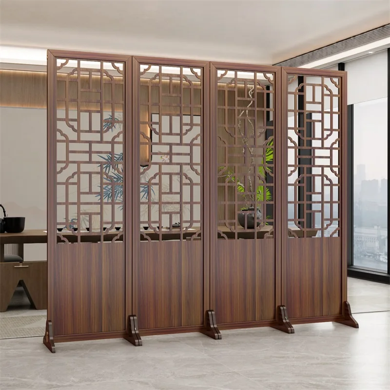 Screen partition living room foldable mobile Chinese style solid wood hollow partition office blocking division decorative wall
Screen partition living room foldable mobile Chinese style solid wood hollow partition office blocking division decorative wall