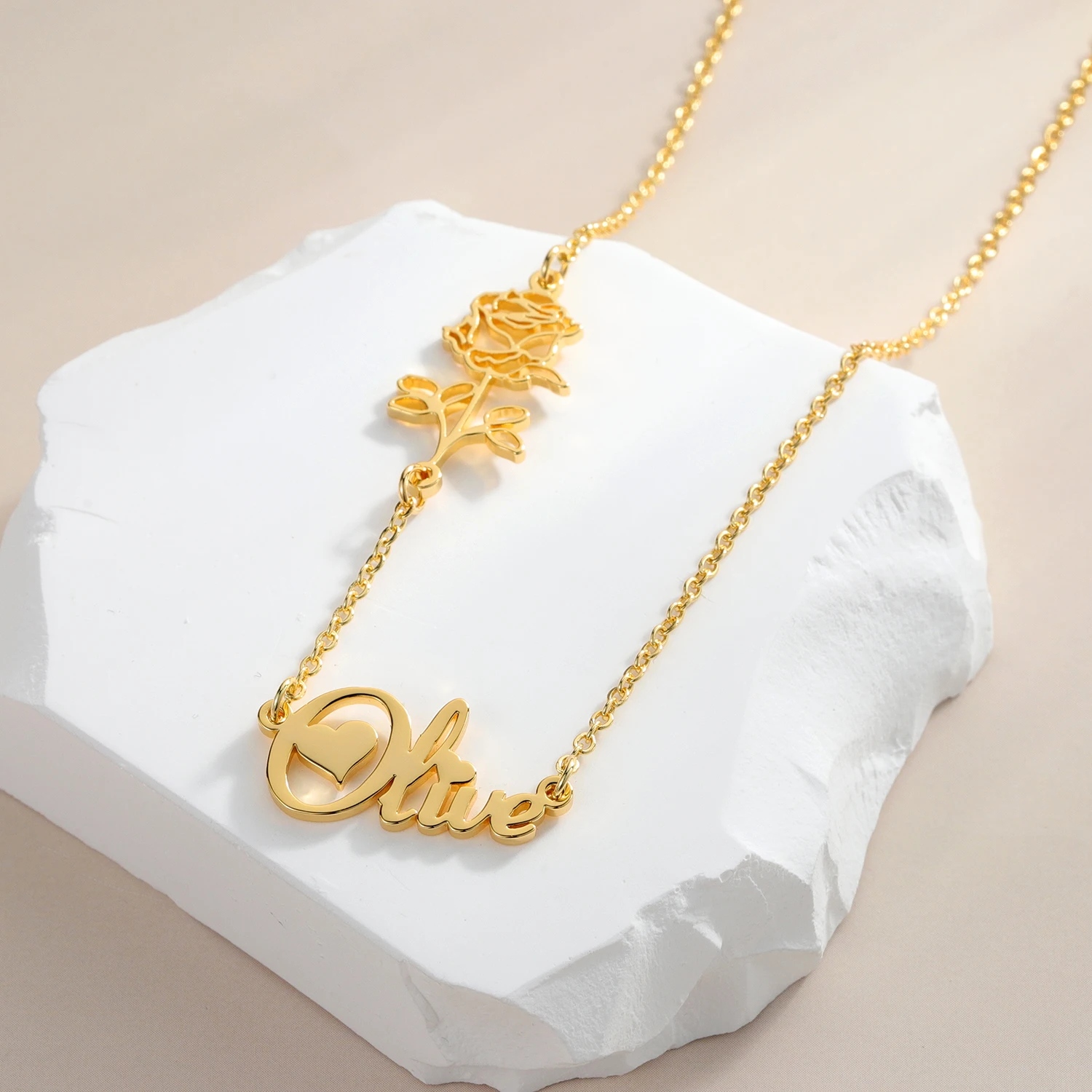 Custom Birthday Flower Arabic Name Necklace Stainless Steel 18K Gold Plated Name Personalized Necklaces Gift for Mom Jewelry
Custom Birthday Flower Arabic Name Necklace Stainless Steel 18K Gold Plated Name Personalized Necklaces Gift for Mom Jewelry