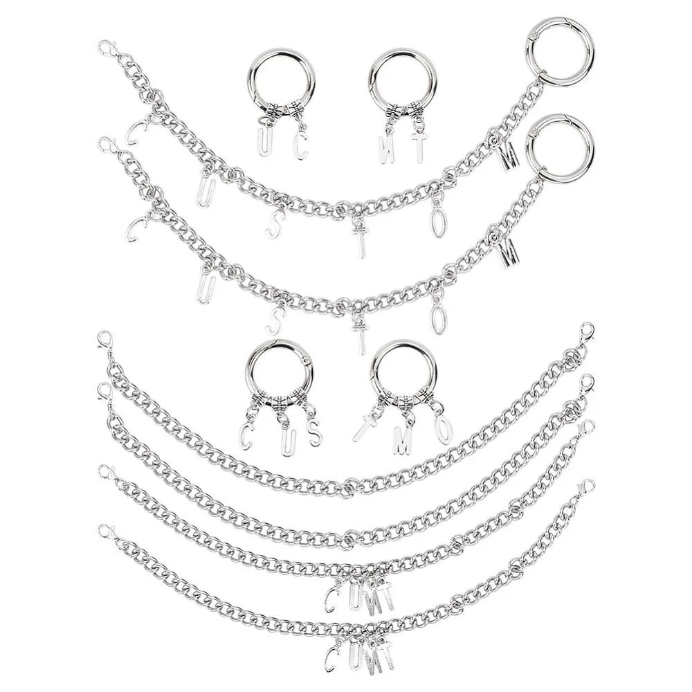 10Pcs 10 Styles 201 Stainless Steel Cuban Link Shoes Chain with Alloy Letter Pendant and Spring Gate Rings Stainless Steel Color
10Pcs 10 Styles 201 Stainless Steel Cuban Link Shoes Chain with Alloy Letter Pendant and Spring Gate Rings Stainless Steel Color