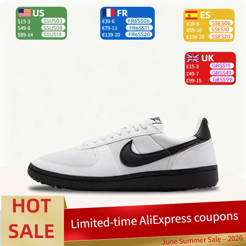 Nike FieldGeneral Minimalist Fashionable Slip-Resistant Low-Top Casual Skate Shoes for Women in White and Black FZ5593-105
Nike FieldGeneral Minimalist Fashionable Slip-Resistant Low-Top Casual Skate Shoes for Women in White and Black FZ5593-105