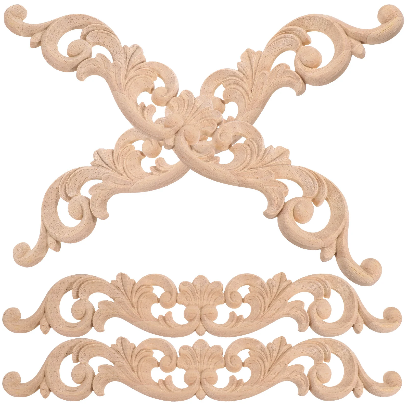 4Pcs Wood Carved Onlay Appliques Traditional Style Furniture Decoration DIY Home Ornament Decorative Wood Appliques
4Pcs Wood Carved Onlay Appliques Traditional Style Furniture Decoration DIY Home Ornament Decorative Wood Appliques