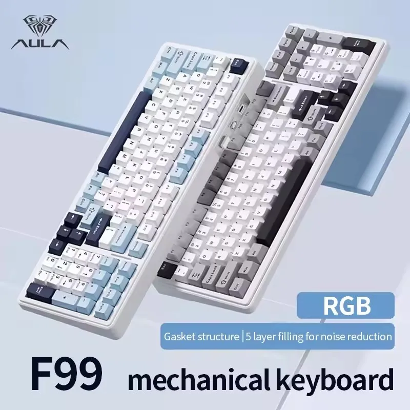 Aula F99 PRO 96% Mechanical Gaming Keyboard BT5.0/USB-C/2.4G Wireless Hot Swappable Gasket Custom Keyboard With 8000mAH Battery
Aula F99 PRO 96% Mechanical Gaming Keyboard BT5.0/USB-C/2.4G Wireless Hot Swappable Gasket Custom Keyboard With 8000mAH Battery