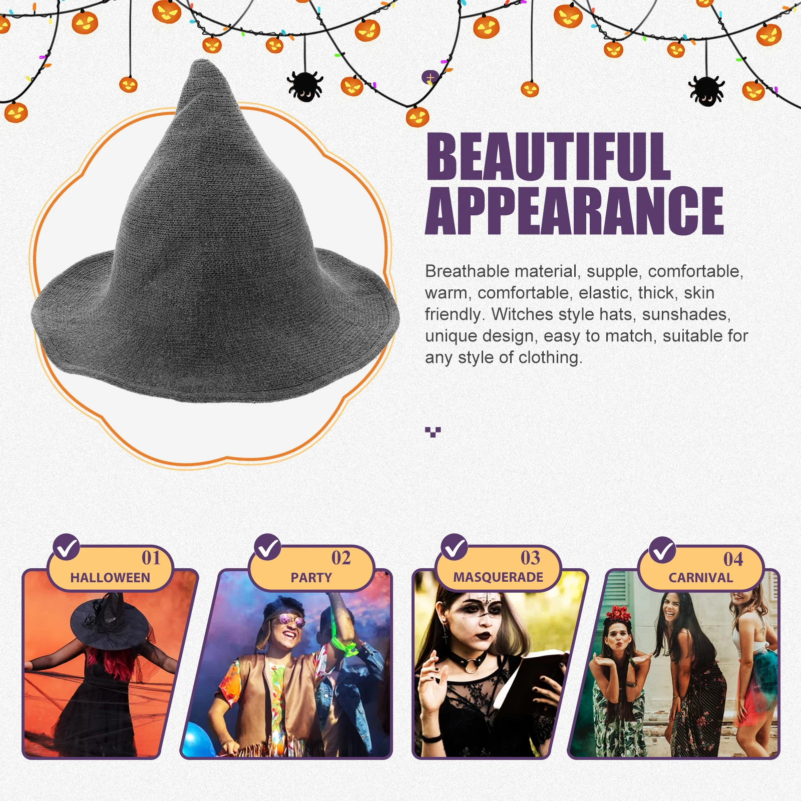Ladies Winter Hats Witch Party Decorations Halloween Wizard Dark Grey Women Wide Brim Women's
Ladies Winter Hats Witch Party Decorations Halloween Wizard Dark Grey Women Wide Brim Women's