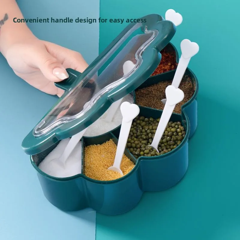 Kitchen Multi-Grid Seasoning Jar with Lid Salt Flavor Enhancer Condiment Bottle Holder Hexagonal Plastic Storage Container
Kitchen Multi-Grid Seasoning Jar with Lid Salt Flavor Enhancer Condiment Bottle Holder Hexagonal Plastic Storage Container