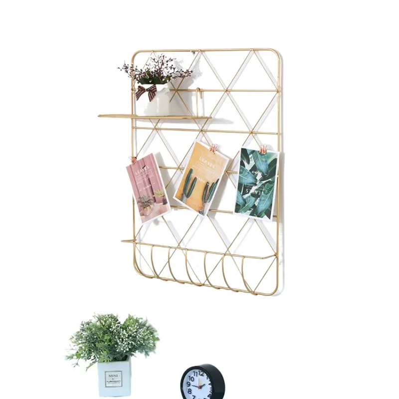 ins gold wall decoration wall hanging wrought iron mesh photo wall storage rack dormitory living room background metal 
ins gold wall decoration wall hanging wrought iron mesh photo wall storage rack dormitory living room background metal