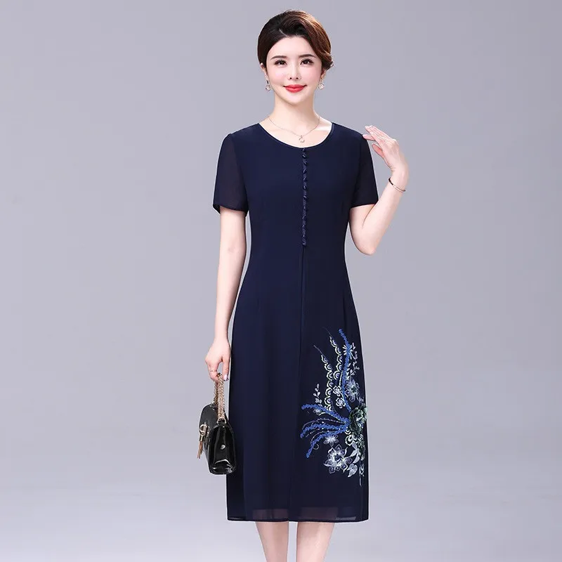 2023 New Women's High Quality Dress Printed Fashion Women's Short Sleeve Dress Chiffon Dress Elegant Vestidos
2023 New Women's High Quality Dress Printed Fashion Women's Short Sleeve Dress Chiffon Dress Elegant Vestidos
