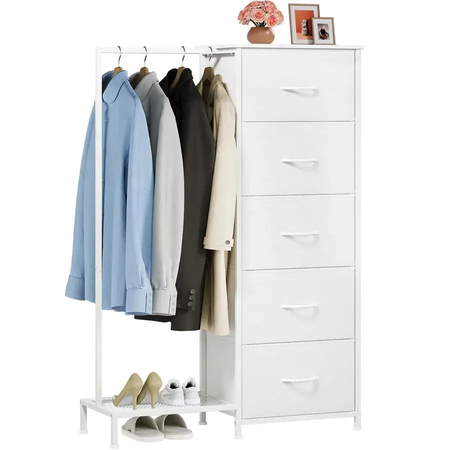 Комод с вешалкой для одежды, 5 ящиков, маленький шкаф для спальни, двусторонний комод с вешалкой, детские комоды для спальни
Комод с вешалкой для одежды, 5 ящиков, маленький шкаф для спальни, двусторонний комод с вешалкой, детские комоды для спальни